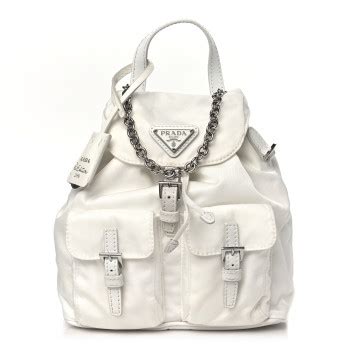 PRADA Nylon Vela Mini Crossbody Backpack White